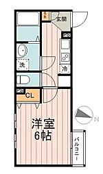 アムール東四つ木 1Kの間取図画像