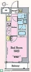 HY's新小岩 1Kの間取図画像