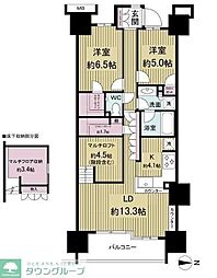 ルネリバーズタワー東大島 2LDKの間取図画像