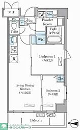 Daiwa Grace Maison 亀有 2LDKの間取図画像