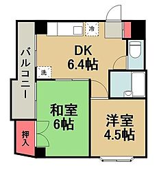 レジデンス鹿野2 2DKの間取図画像