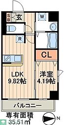 レジデンス・フジミ 1LDKの間取図画像