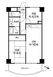 クオーレプロバンス篠崎 2LDKの間取図画像