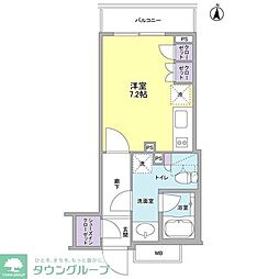 プラウドタワー亀戸 ワンルームの間取図画像