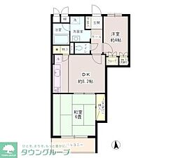 百花園パーク・ファミリア 2DKの間取図画像