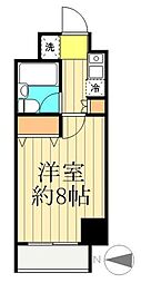 レジデンスキリン 1Kの間取図画像