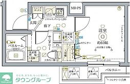 CREVISTA新小岩 1Kの間取図画像