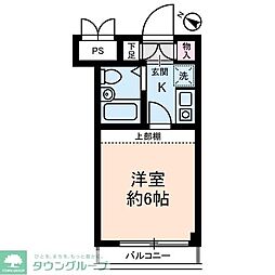 アムス小岩WEST 1Kの間取図画像