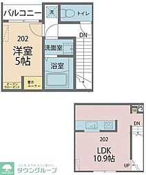 カインドネスα立石SOLASIA 1LDKの間取図画像