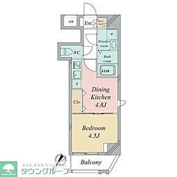 グランカーサ曳舟 1DKの間取図画像