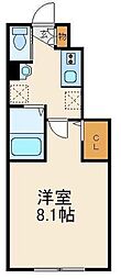エスパーダ新小岩 1Kの間取図画像