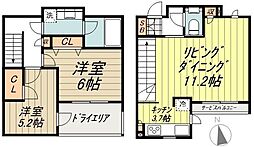 アージョ高井戸テラッツァ 1階2LDKの間取り