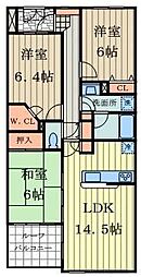 ダイアパレス　プロヴァンシア武蔵境 4階3LDKの間取り