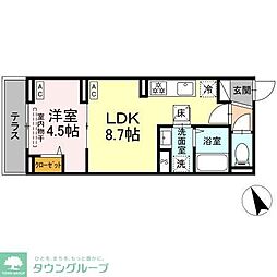 (仮称)中野区鷺宮3丁目PJ 203 2階1LDKの間取り