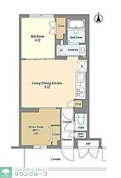 ラクラス中野南台 1階1SLDKの間取り