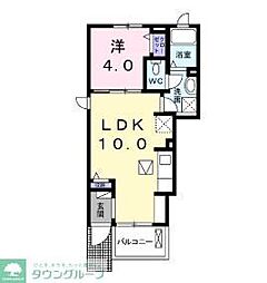 アクティーフ南大泉 1階1LDKの間取り