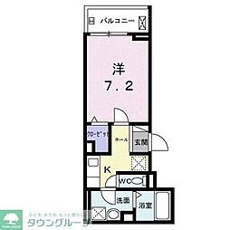 エルグ2 2階1Kの間取り