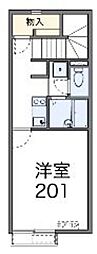 レオネクストハイツ忘れな草 2階1Kの間取り