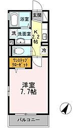 サンモール上井草 2階1Kの間取り