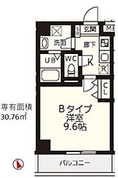 ハイブリッジ荻窪 2階1Kの間取り