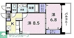 セジュール　藤 2階2Kの間取り