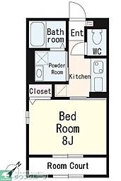 エスポアール平和台 1Kの間取図画像