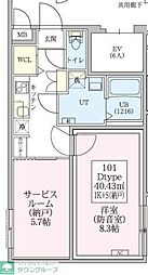 防音マンション スカイラシクラス武蔵関 1SKの間取図画像