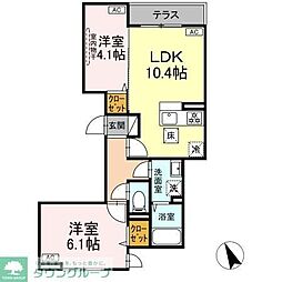 セレスティア鷺宮 2LDKの間取図画像