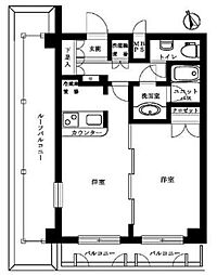 ルーブル鷺宮 1DKの間取図画像