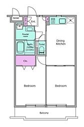レジディア吉祥寺 2DKの間取図画像