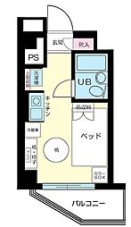 サンパレス南町 ワンルームの間取図画像