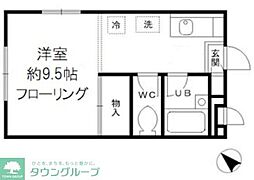 ウィンドフォートB ワンルームの間取図画像