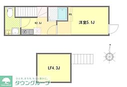 カメリ阿佐ヶ谷 1Kの間取図画像