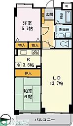 ヴェール・カルチェ 2LDKの間取図画像