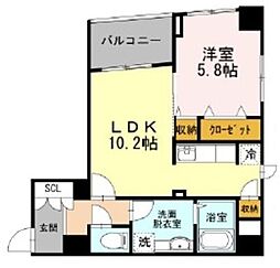 ポルトドゥヴァンドーム 1LDKの間取図画像