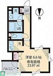 高木ビル 1Kの間取図画像
