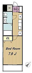 フレア・プランドールB棟 1Kの間取図画像