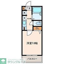 シェソワボヌール 1Kの間取図画像
