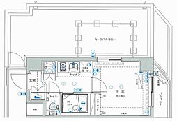 ベローナ武蔵関LUSSO 1Kの間取図画像