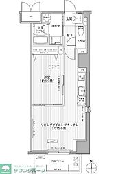 グランシャルール武蔵境 1LDKの間取図画像
