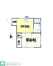 三協ビル 1DKの間取図画像