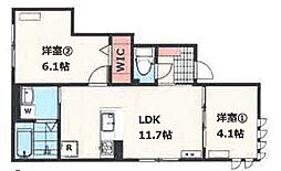 グラン パセオ 2LDKの間取図画像