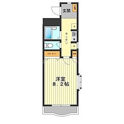 第5ハピネス 2階1Kの間取り