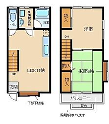 小川町ハイツ 1階2LDKの間取り