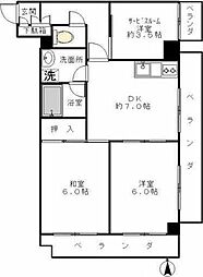 グリーンコート・パート1 4階2SDKの間取り
