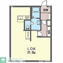 JR中央線 西国分寺駅 徒歩10分の賃貸アパート 2階ワンルームの間取り