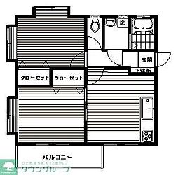 JR青梅線 羽村駅 徒歩13分の賃貸マンション 3階2LDKの間取り