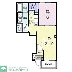 ヒカルサ小平栄町 1階1LDKの間取り