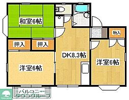 コーポクラージュ 1階3DKの間取り