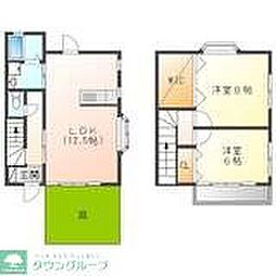 メゾネットＹＵ 2階2LDKの間取り